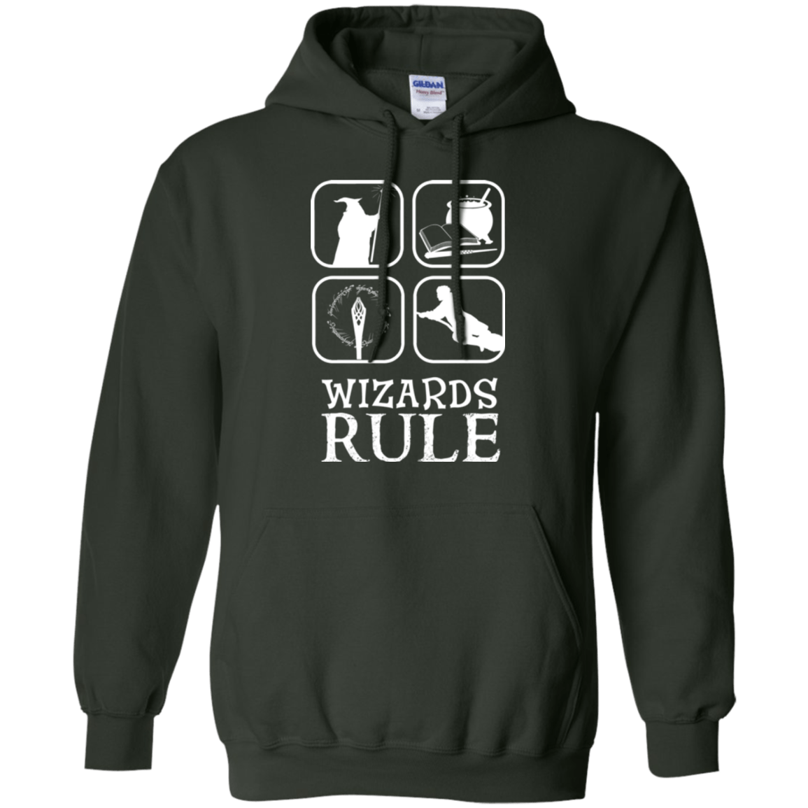 Sweatshirts Forest Green / Small Wizards Rule Pullover Hoodie