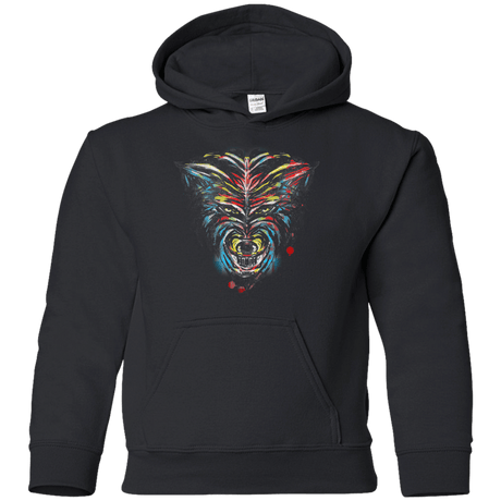 Sweatshirts Black / YS Wolf Stencil Youth Hoodie