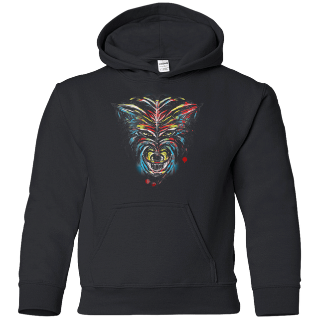 Sweatshirts Black / YS Wolf Stencil Youth Hoodie