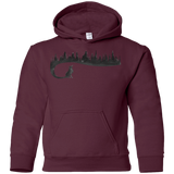 Sweatshirts Maroon / YS Wolf Tail Youth Hoodie