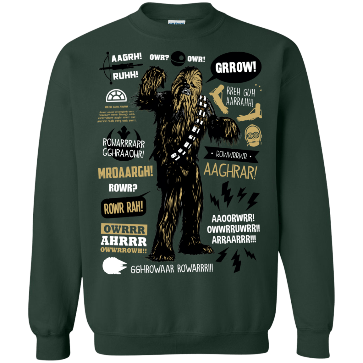 Sweatshirts Forest Green / Small Wookie Famous Quotes Crewneck Sweatshirt