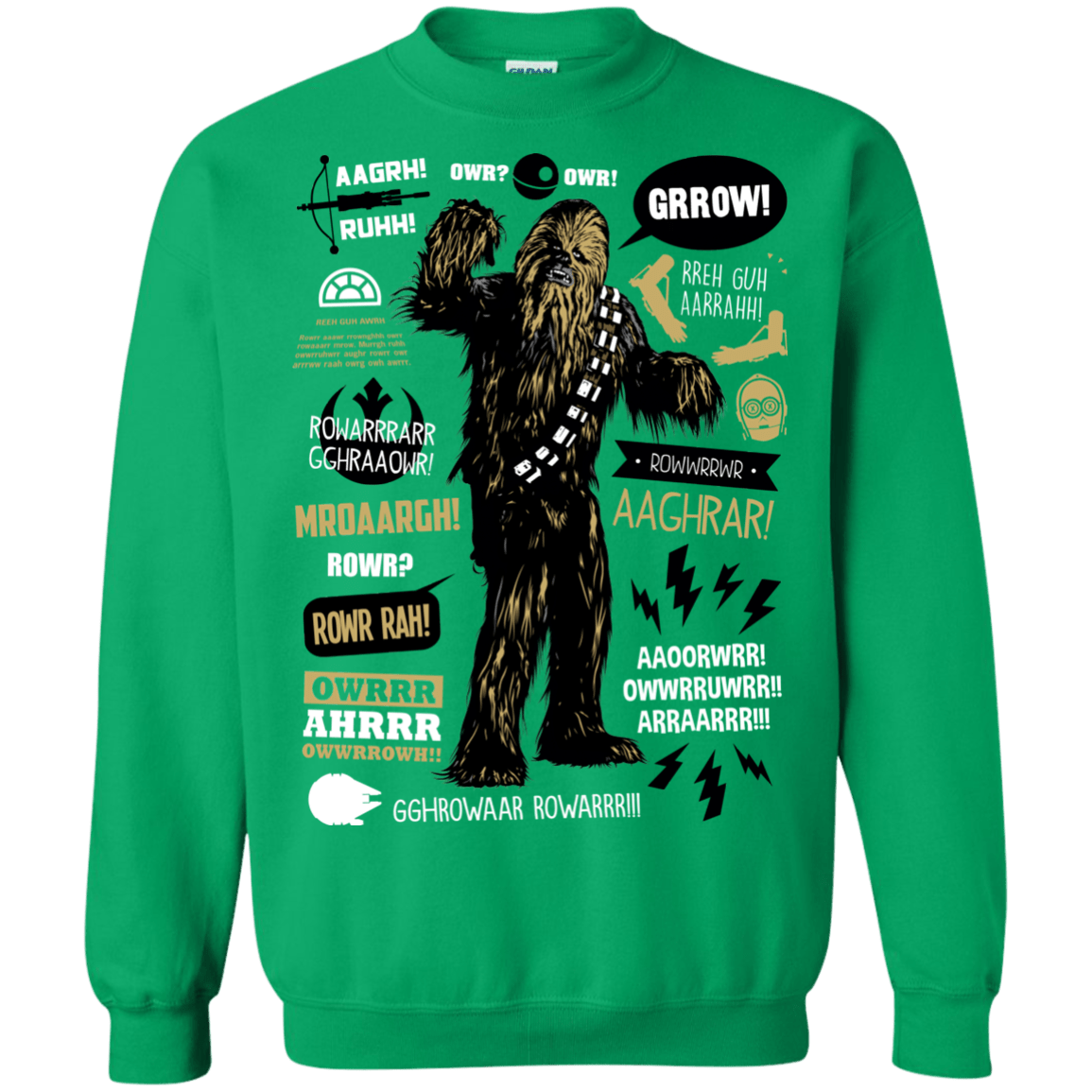 Sweatshirts Irish Green / Small Wookie Famous Quotes Crewneck Sweatshirt