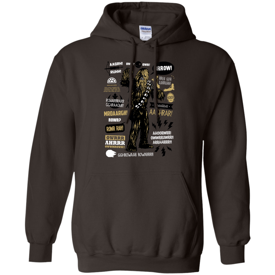 Sweatshirts Dark Chocolate / Small Wookie Famous Quotes Pullover Hoodie