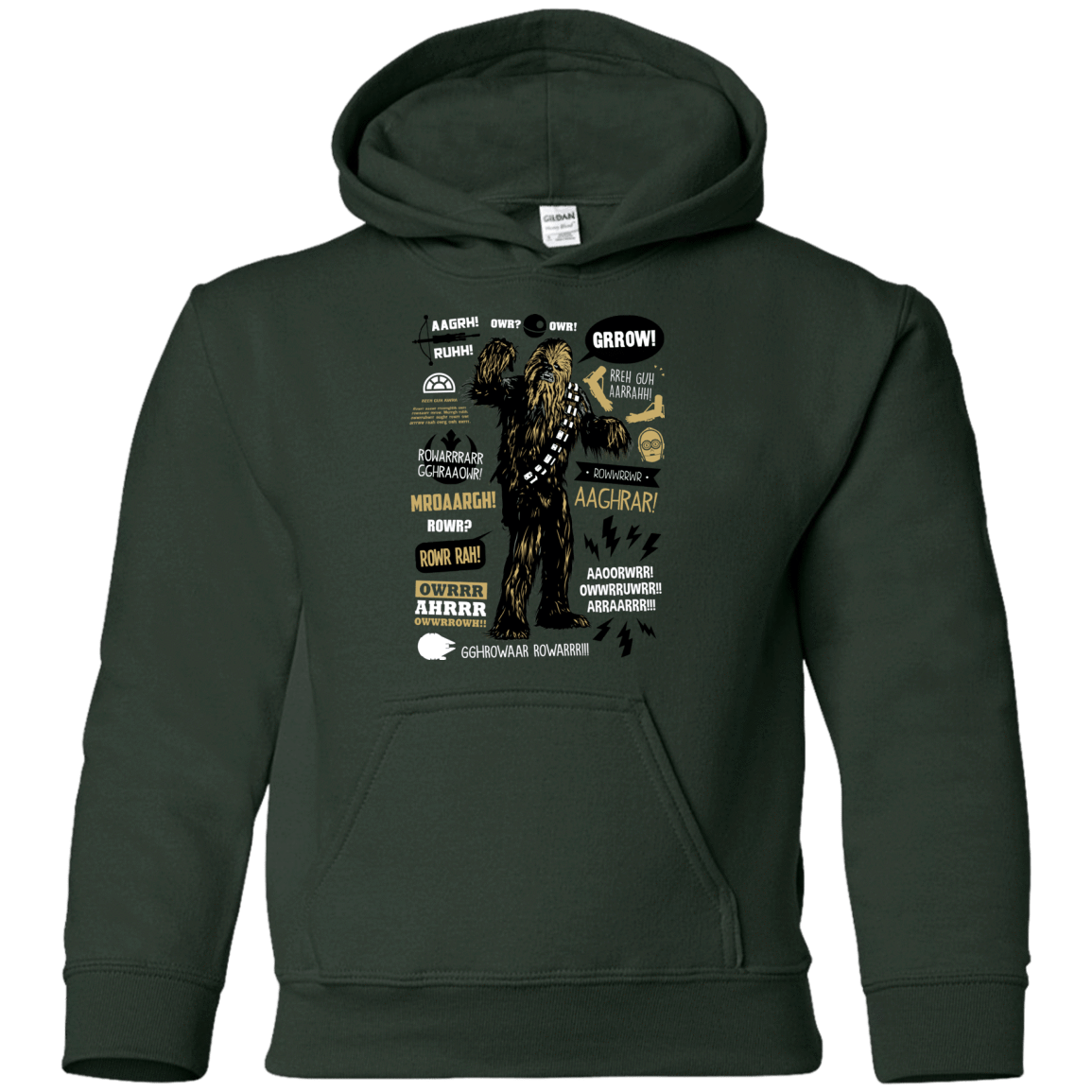 Sweatshirts Forest Green / YS Wookie Famous Quotes Youth Hoodie