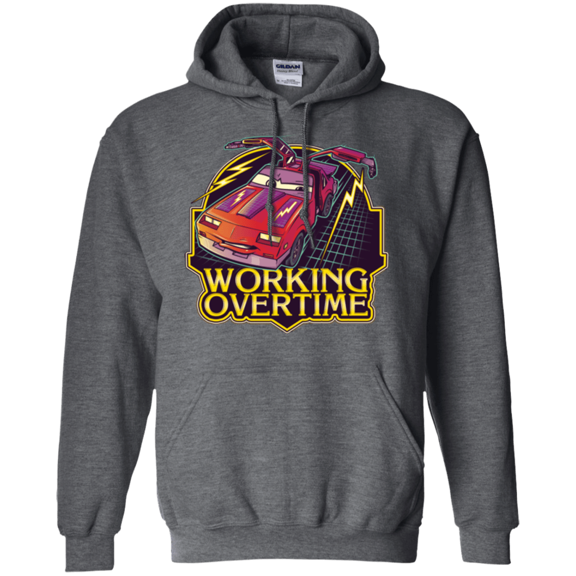 Sweatshirts Dark Heather / Small Working Overtime Pullover Hoodie