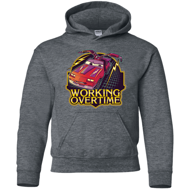 Sweatshirts Dark Heather / YS Working Overtime Youth Hoodie