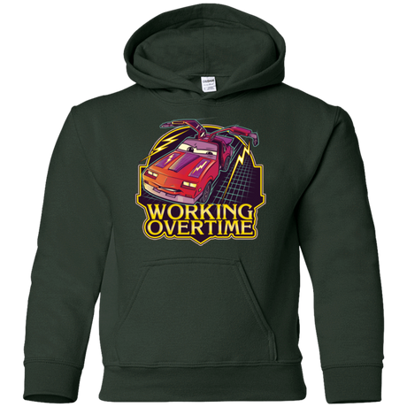 Sweatshirts Forest Green / YS Working Overtime Youth Hoodie