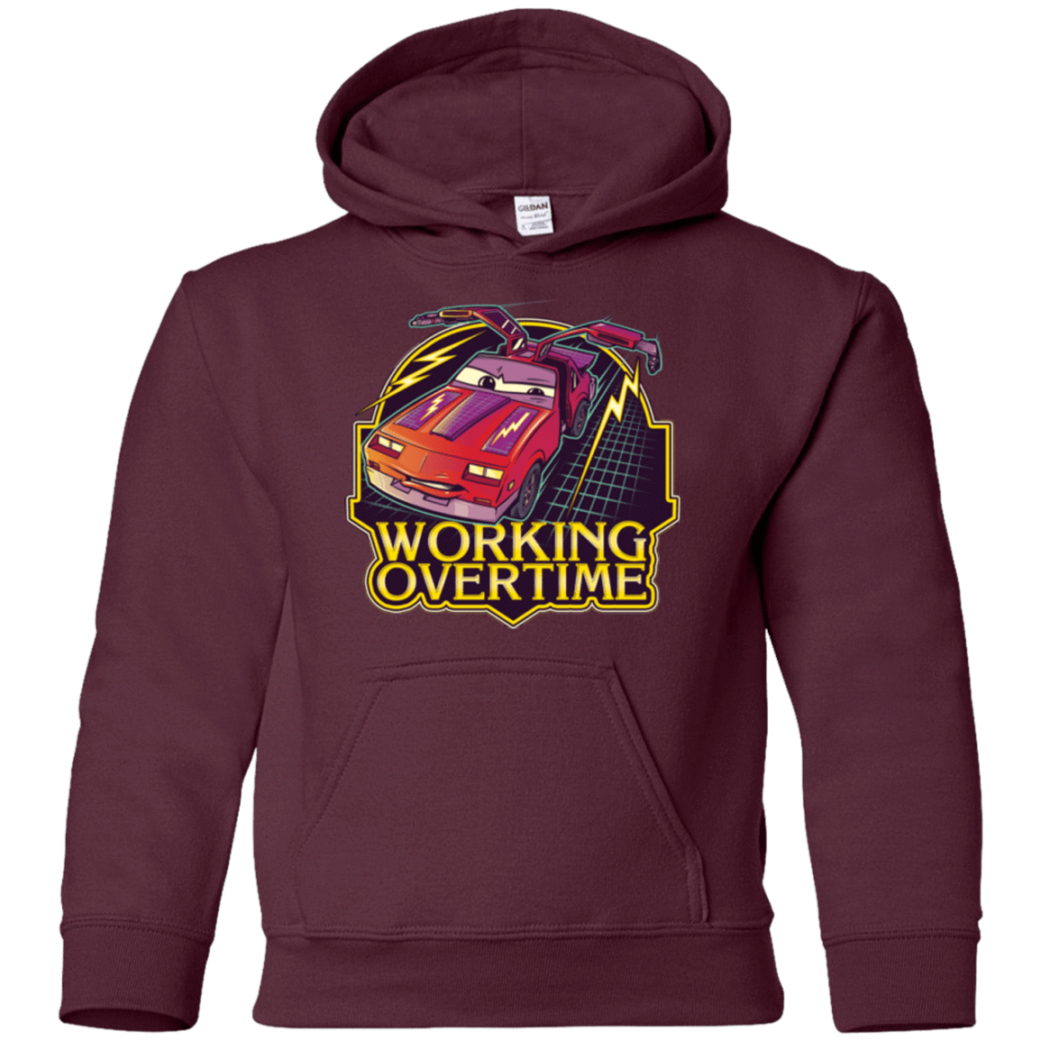 Sweatshirts Maroon / YS Working Overtime Youth Hoodie