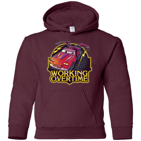 Sweatshirts Maroon / YS Working Overtime Youth Hoodie