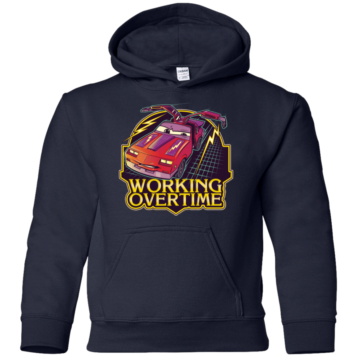 Sweatshirts Navy / YS Working Overtime Youth Hoodie