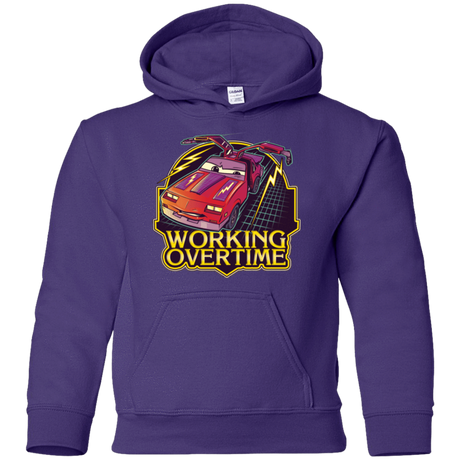 Sweatshirts Purple / YS Working Overtime Youth Hoodie