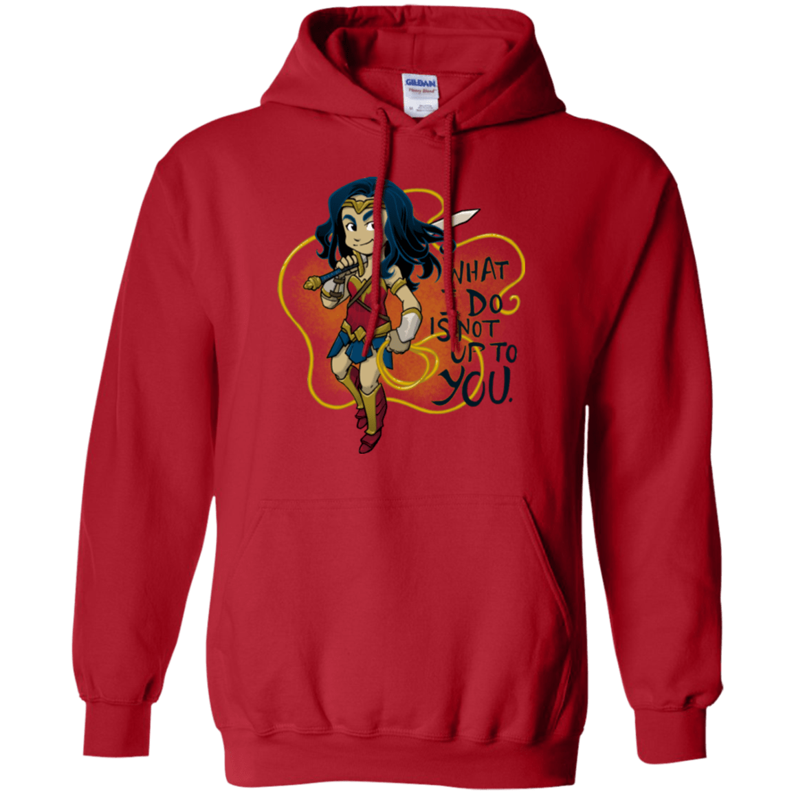 Sweatshirts Red / Small WW Text Pullover Hoodie