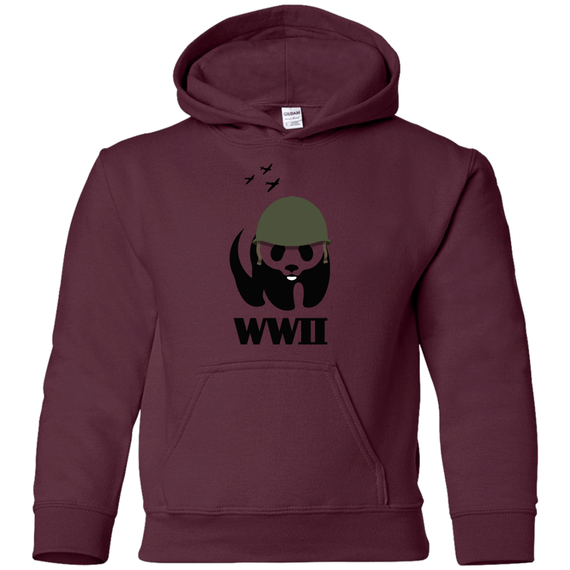 Sweatshirts Maroon / YS WWII Panda Youth Hoodie