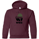 Sweatshirts Maroon / YS WWII Panda Youth Hoodie