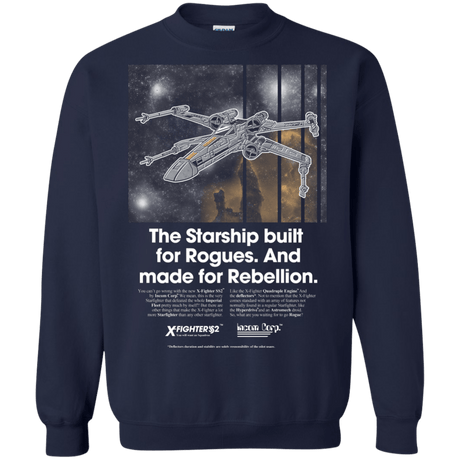 Sweatshirts Navy / Small X-Fighter Crewneck Sweatshirt