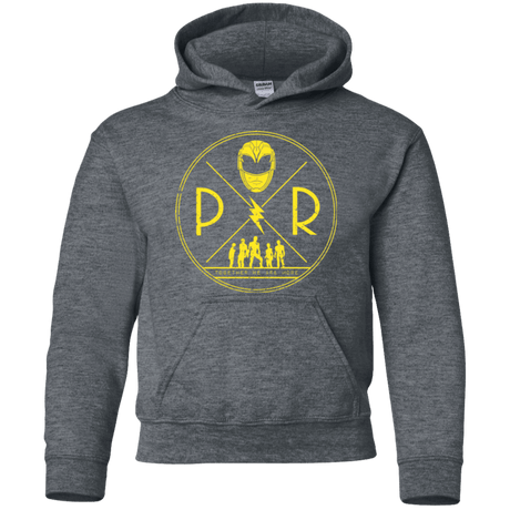 Sweatshirts Dark Heather / YS Yellow Power Youth Hoodie