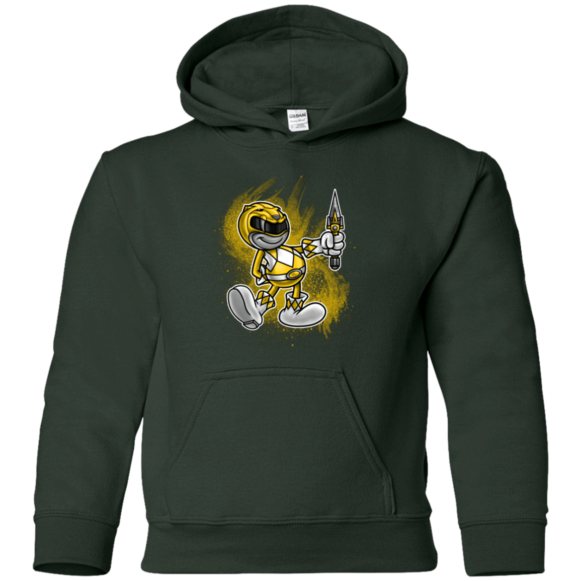 Sweatshirts Forest Green / YS Yellow Ranger Artwork Youth Hoodie