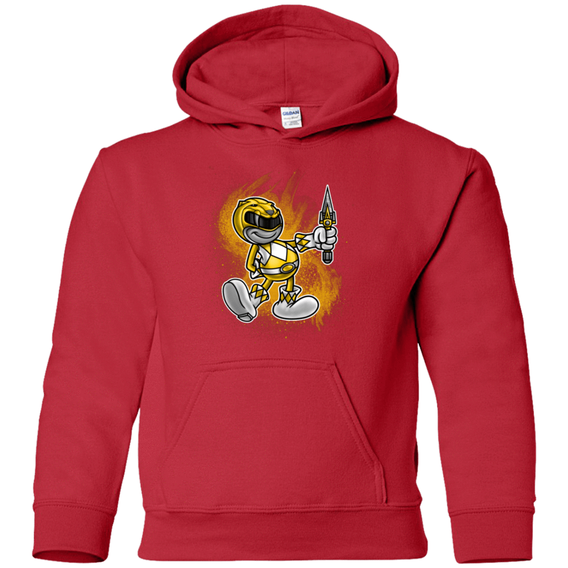 Sweatshirts Red / YS Yellow Ranger Artwork Youth Hoodie