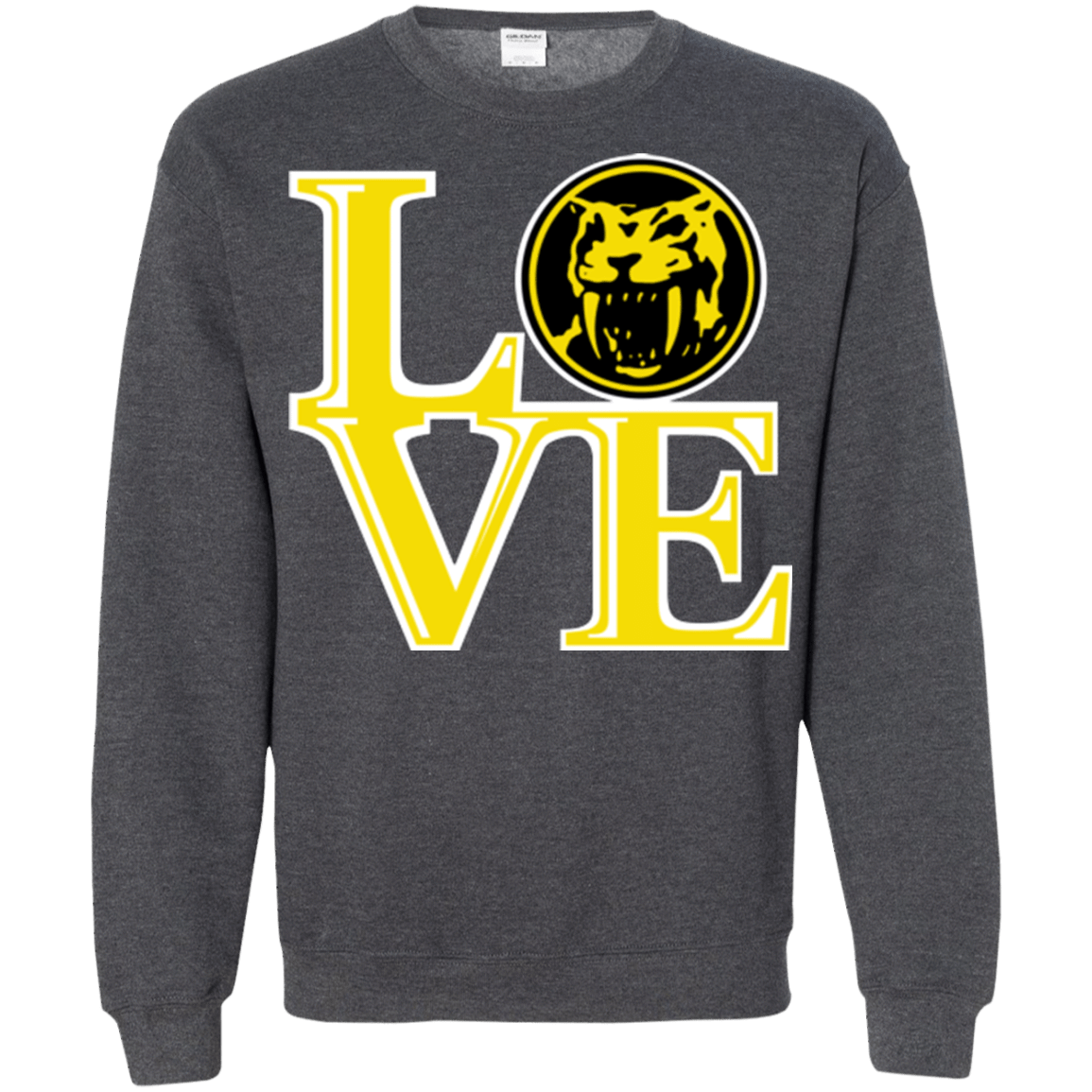 Sweatshirts Dark Heather / Small Yellow Ranger LOVE Crewneck Sweatshirt