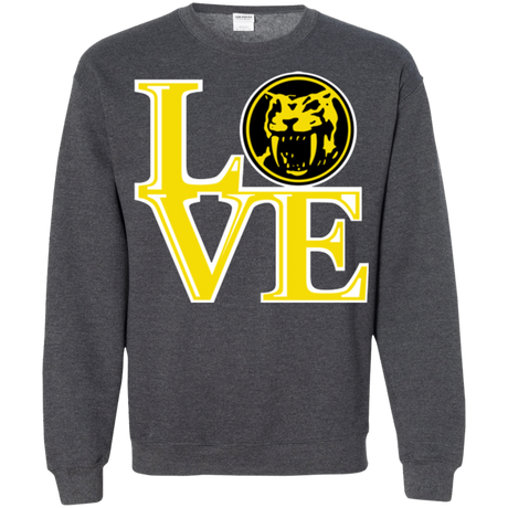 Sweatshirts Dark Heather / Small Yellow Ranger LOVE Crewneck Sweatshirt