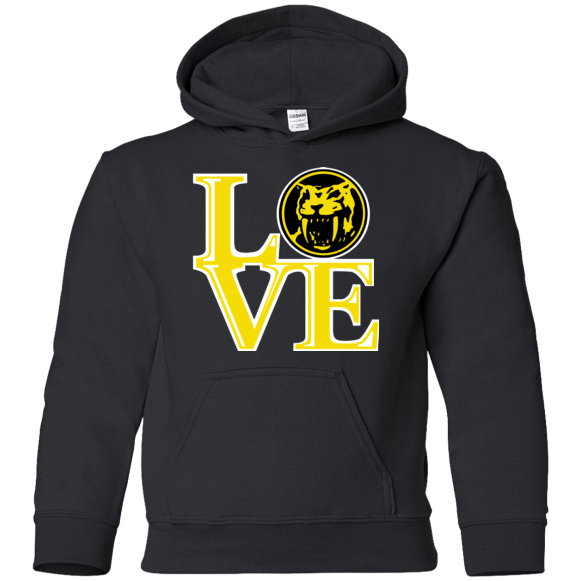 Sweatshirts Black / YS Yellow Ranger LOVE Youth Hoodie