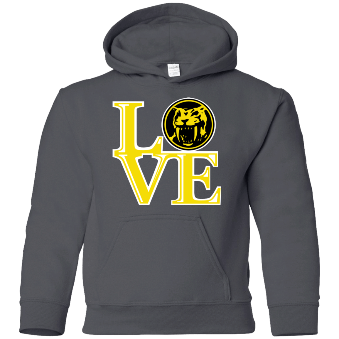 Sweatshirts Charcoal / YS Yellow Ranger LOVE Youth Hoodie