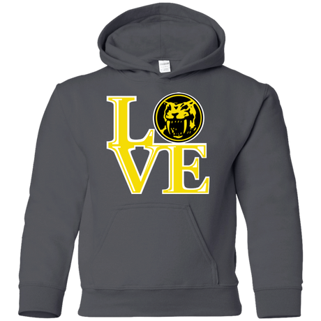 Sweatshirts Charcoal / YS Yellow Ranger LOVE Youth Hoodie