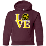 Sweatshirts Maroon / YS Yellow Ranger LOVE Youth Hoodie