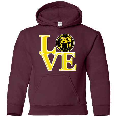 Sweatshirts Maroon / YS Yellow Ranger LOVE Youth Hoodie