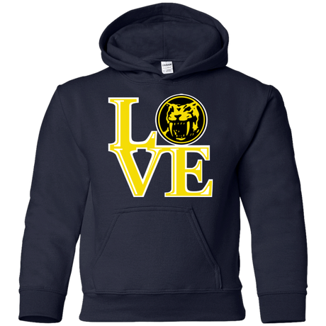 Sweatshirts Navy / YS Yellow Ranger LOVE Youth Hoodie
