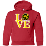 Sweatshirts Red / YS Yellow Ranger LOVE Youth Hoodie