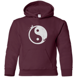 Sweatshirts Maroon / YS Yin Yang Surfer Youth Hoodie