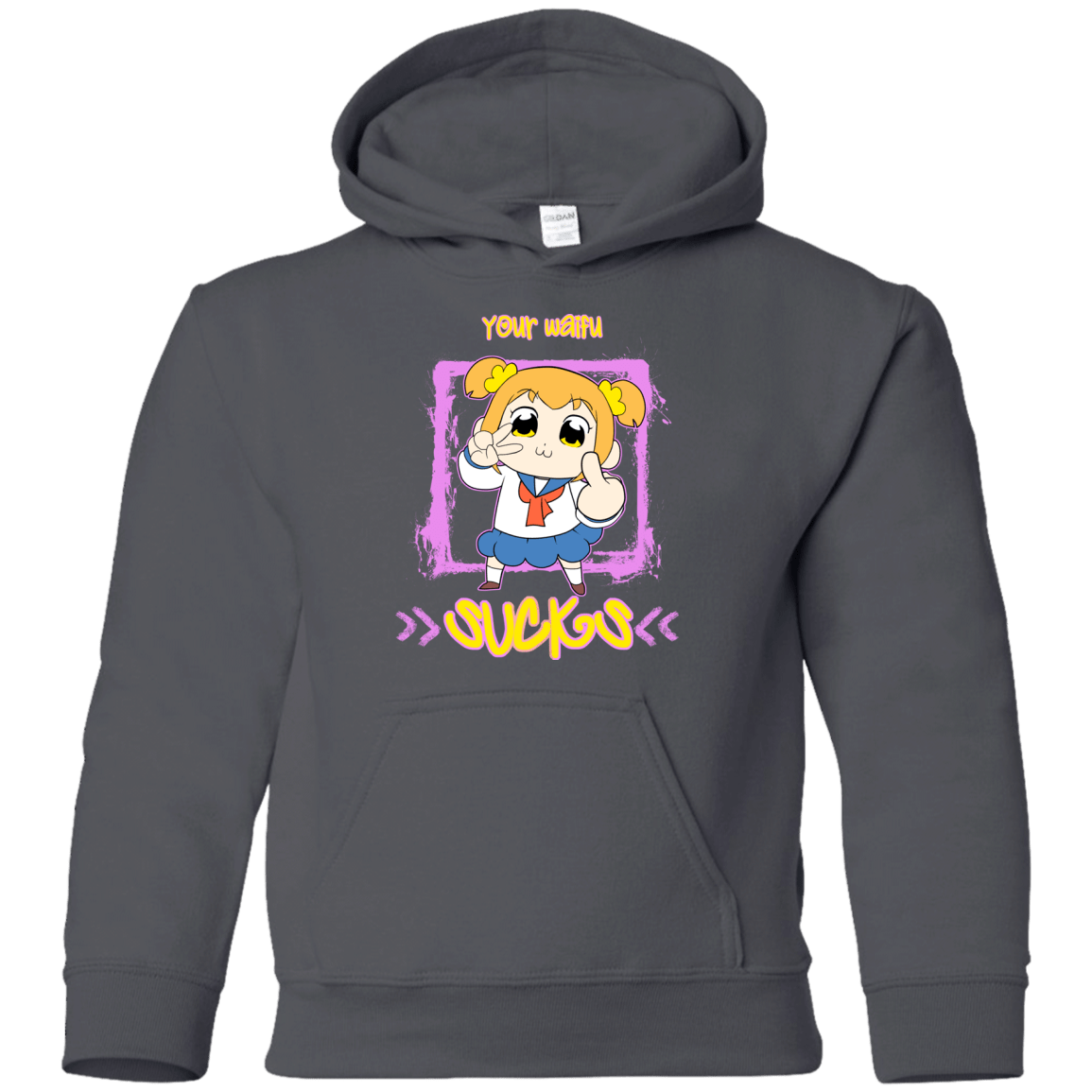 Sweatshirts Charcoal / YS Your Waifu Youth Hoodie