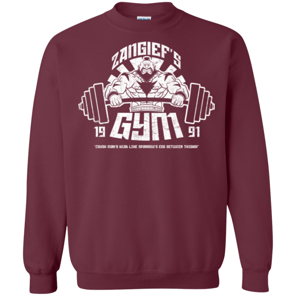 Sweatshirts Maroon / Small Zangief Gym Crewneck Sweatshirt