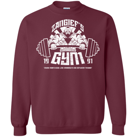 Sweatshirts Maroon / Small Zangief Gym Crewneck Sweatshirt