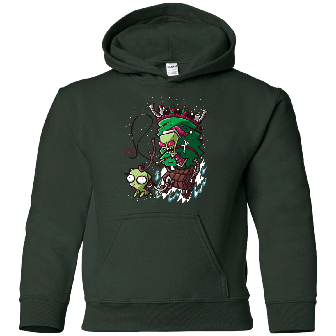 Sweatshirts Forest Green / YS Zim Stole Christmas Youth Hoodie