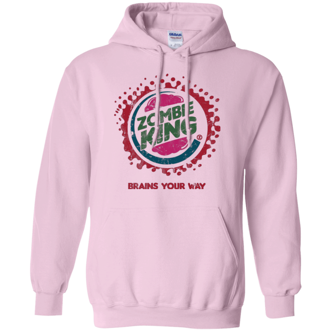 Sweatshirts Light Pink / Small Zombie King Pullover Hoodie