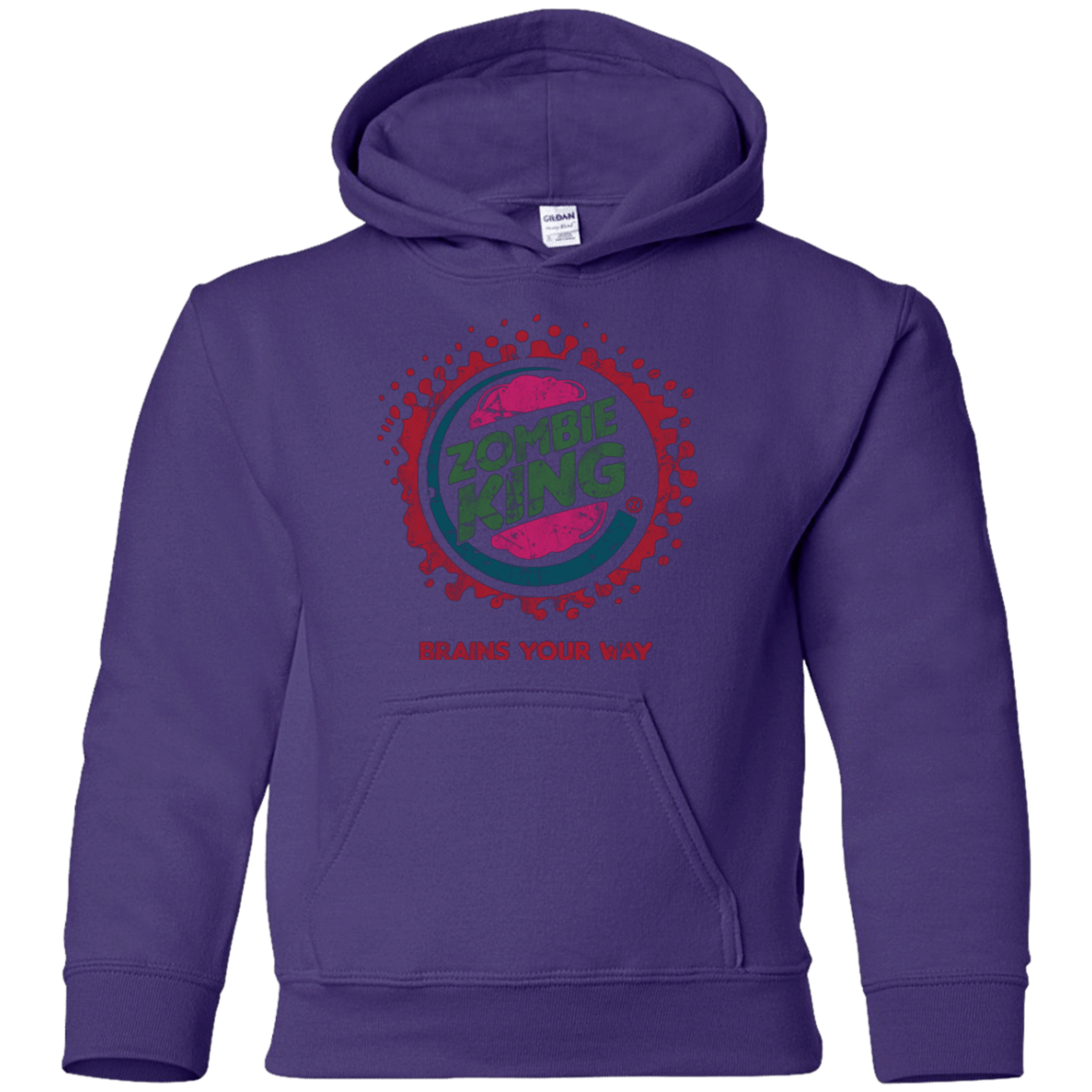 Sweatshirts Purple / YS Zombie King Youth Hoodie