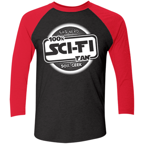 T-Shirts Vintage Black/Vintage Red / X-Small 100 Percent Sci-fi Men's Triblend 3/4 Sleeve