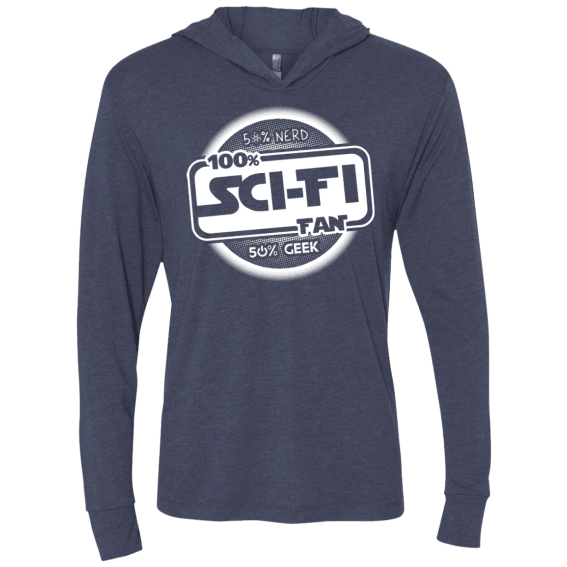 T-Shirts Vintage Navy / X-Small 100 Percent Sci-fi Triblend Long Sleeve Hoodie Tee