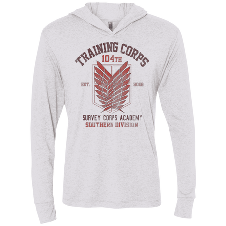 T-Shirts Heather White / X-Small 104th Training Corps Triblend Long Sleeve Hoodie Tee