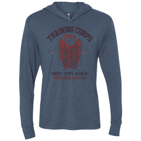 T-Shirts Indigo / X-Small 104th Training Corps Triblend Long Sleeve Hoodie Tee