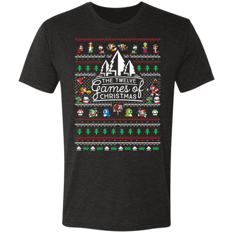 T-Shirts Vintage Black / S 12 Games of Christmas Men's Triblend T-Shirt