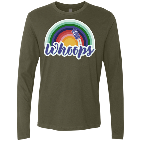 T-Shirts Military Green / S 13th Doctor Retro Whoops Men's Premium Long Sleeve