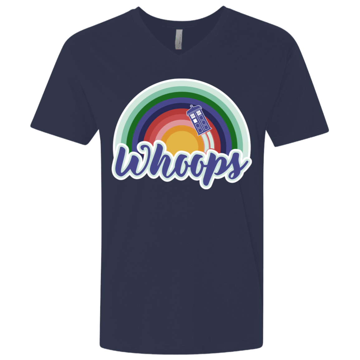 T-Shirts Midnight Navy / X-Small 13th Doctor Retro Whoops Men's Premium V-Neck