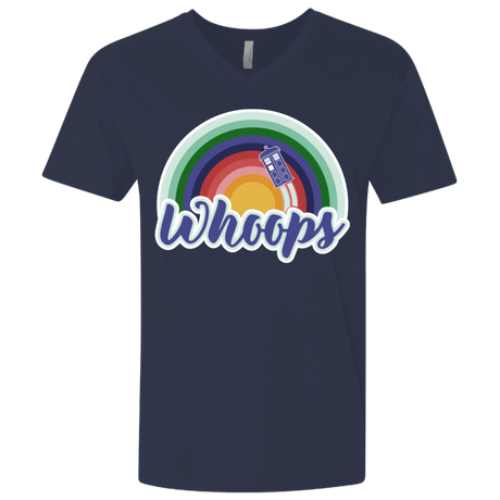 T-Shirts Midnight Navy / X-Small 13th Doctor Retro Whoops Men's Premium V-Neck