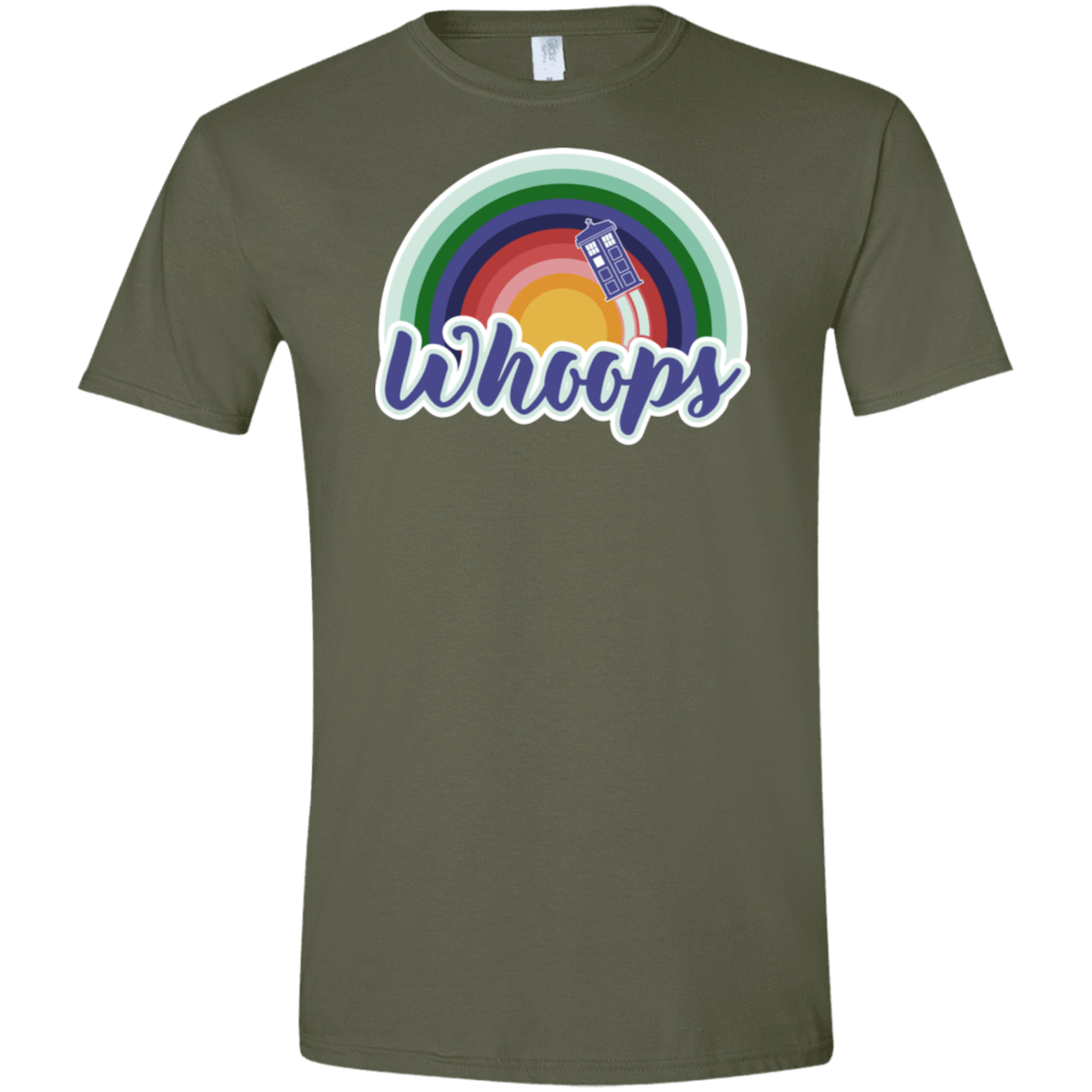 T-Shirts Military Green / S 13th Doctor Retro Whoops Men's Semi-Fitted Softstyle