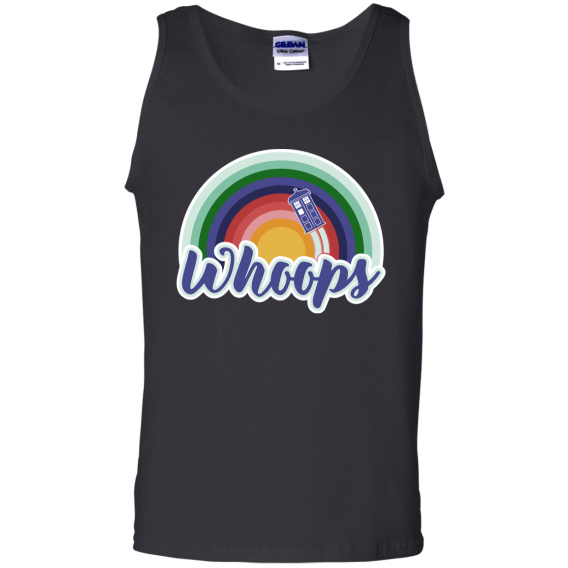 T-Shirts Black / S 13th Doctor Retro Whoops Men's Tank Top