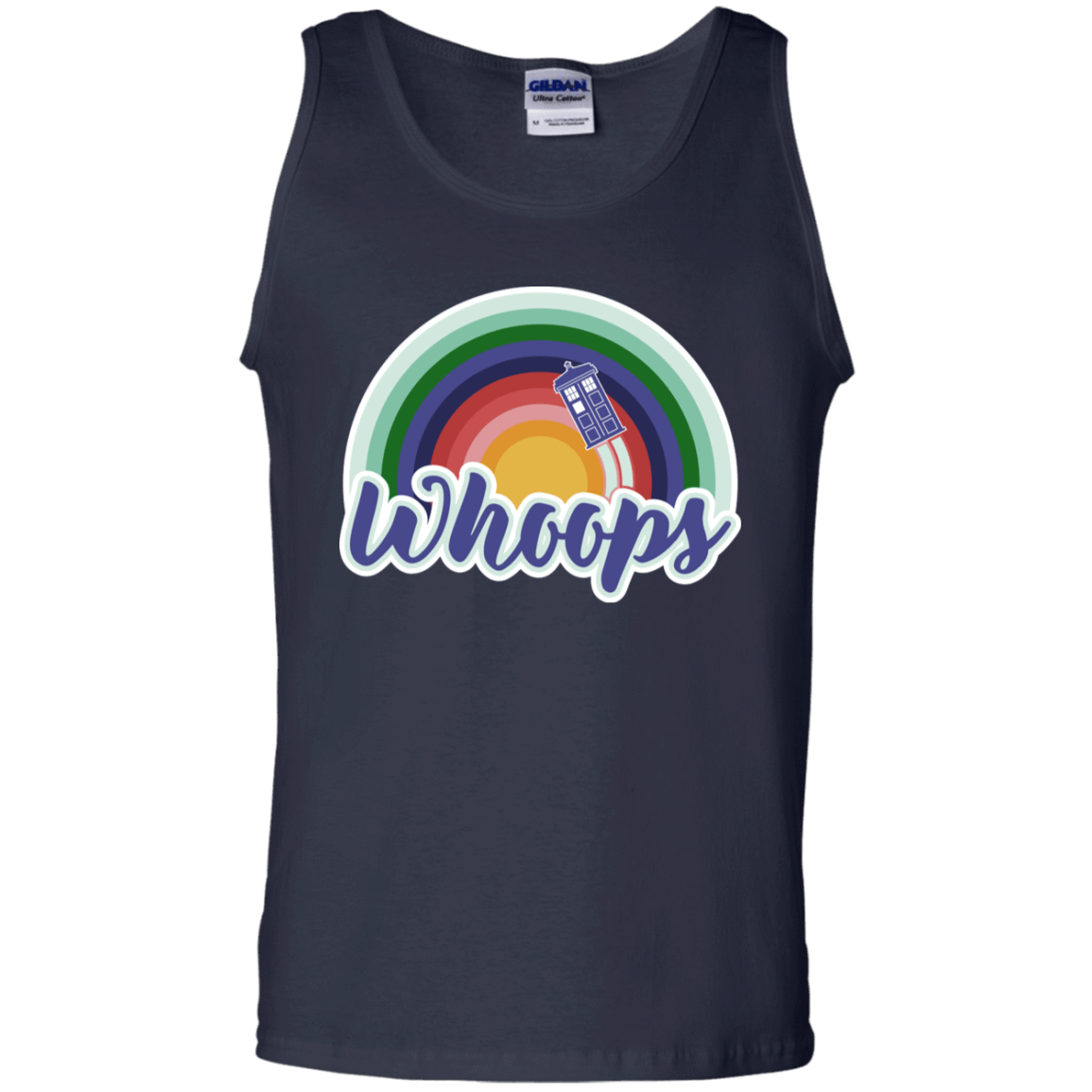 T-Shirts Navy / S 13th Doctor Retro Whoops Men's Tank Top