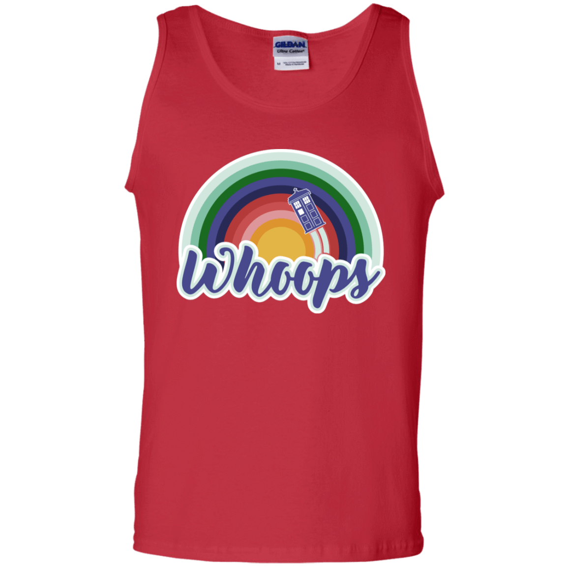 T-Shirts Red / S 13th Doctor Retro Whoops Men's Tank Top